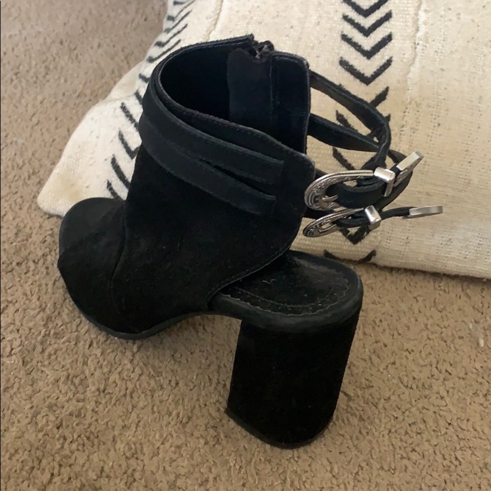 Black open toe booties